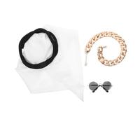 VALICLUD Ensemble Costume Arabe pour Chien et Chat Petit Format Foulard Respirant en Tissu Léger Lunettes de Soleil Protectrices Bandana Décoratif pour Cosplay et Fêtes à Thème Dubaï