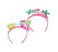 VALICLUD Ensemble De 2 Bandeaux Hawaïens En Forme De Flamant Rose, Joli -tête En Forme De Palmier, Pour Femme, Thème Tropical, Fête, Plage, Mariage, Festival D'été