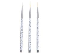 VALICLUD Ensemble de 3 Pinceaux pour Nail Art 11/15/20 Mm Manche Marbré, Outils pour Ongles Professionnels, Brosses à Ongles en Nylon Précises pour Manucure DIY et Décoration D’ongles