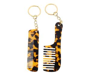 VALICLUD Ensemble De Mini Peignes Porte-clés Tendance Imprimé Léopard Outil De Coiffure En Acétate Pour Femmes Porte-clés De Coiffeur Pour Voyage Ou Usage Quotidien