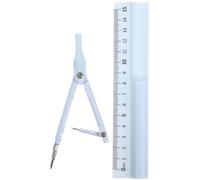 VALICLUD Ensemble Règle et Compas Bleu Multifonction en Plastique et Métal, Compas de Dessin Précis et Compact pour Étudiants et Professionnels en Mathématiques