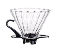 VALICLUD Entonnoir à Café Manuel en Verre Borosilicaté Haute Résistance Grand Format Filtre Réutilisable pour Café Maison Passoire Portable Adaptée la Préparation