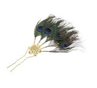 VALICLUD Épingle à Cheveux Ornée De Motif Plume Paon Coiffe Ethnique Pour Femme Accessoire De Coiffure Occidental Bâtonnets à Cheveux Pour Mariage Et Danse