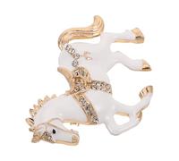 VALICLUD Épingle Cheval Élégante Vintage 2026 Cristaux Brillants en Alliage Blanc, Accessoire Polyvalent pour Foulards et Tenue Quotidienne