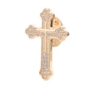 VALICLUD Épingle Croix pour Homme en Laiton Zircon, Légère et Éclat Solide, Style Élégant pour Costumes Lors D'occasions Formelles ou Réunions Professionnelles