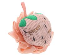 VALICLUD Éponge Exfoliante Corps Lot 1 Grosse Taille Double Face Couleur Rose Motif Fraise Usage Bain Corps Adulte Garçon et Filles Uni Cosmo Pouf Mousse Compacte