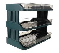 VALICLUD Étagère de Cuisine Empilable Couches Verte Rangement Multi-Usage pour Fruits Légumes et Plats Support Alimentaire Séparé Anti-Odeur Gain de Place Compact et Léger