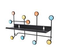 VALICLUD Étagère Murale en Fer Forgé Crochets, Rangement Mural Noir | Accroche Photo Mural, pour Écharpes et Petites Décorations, Usage Maison ou Chambre Bébé