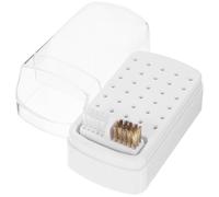 VALICLUD Étui pour Forets à Ongles 30 Trous Transparent Brosse de Nettoyage, Organisateur Compact pour Matériel de Manucure en Salon Domicile 4.7 X 2.5 X 2.4 Pouces