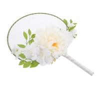 VALICLUD Éventail Chinois Rond Décoratif avec Fleurs Artificielles et Franges Accessoire Traditionnel pour Danse Mariage et Événements Dété