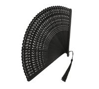 VALICLUD Éventail Pliant Bambou Noir Traditionnel Chinois Léger et Portable avec Motifs Ajourés Éventail à Main pour Costume Chinois Ventilateur Style Japonais pour Mariage et Usage