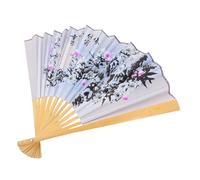 VALICLUD Éventail Pliant Extra Large en Papier et Soie, Style Chinois Traditionnel, Grand Éventail Décoratif Mural pour Chambre et Salon, Ventilateur Portable Pliable pour Danse et Fêtes