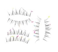 VALICLUD Faux Cils Forme Cœur pour Cosplay et Soirées Extensions de Cils Colorés pour Halloween et Spectacles et Légers