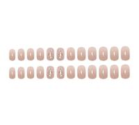 VALICLUD Faux Ongles Courts à Coller Couleur Nude Translucide Lot de 24 set de Pièces Décoratifs pour Manucure Kit Nail Art Facile à Appliquer pour Femmes Usage Quotidien et Fêtes