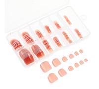 VALICLUD Faux Ongles d'Orteils à Presser Carrés Courts Coffret 120 Pièces Guide d'Utilisation pour Manucure Pied Féminine