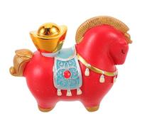 VALICLUD Figurine Cheval du Zodiaque Chinois Mini en Résine Rouge Mobile Feng Shui Décoration Bureau et Maison Ornement Amulette Collection