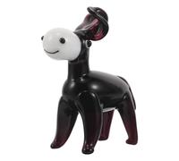 VALICLUD Figurine D’âne Miniature en Verre Soufflé Noir, Petite Sculpture Décorative Animalière, Statuette Légère et Compacte pour Décoration Intérieure, pour Bureau ou Étagère