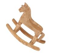 VALICLUD Figurine de Cheval à Bascule en Bois 2pcs, Décoration de Table en Bois Scratchproof Facile d'entretien, Ornement de Bureau Classique pour Nouvel an