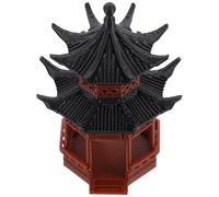 VALICLUD Figurine Miniature de Pavillon Chinois pour Jardin Zen Accessoire Miniature pour Bonsai Statue de Temple Asiatique pour Décoration Aquarium et Paysage Micro Design Artistique