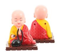 VALICLUD Figurine Solaire à Tête Secouée Décoration Tableau de Bord Voiture 2Pcs Sculpture Compacte Jouet Énergisé par Solaire Décoration Intérieure