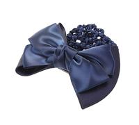 VALICLUD Filet à Chignon Élastique Nœud Bleu Foncé, Taille Unique, Coiffure Professionnelle pour Femme Bureau Soirée