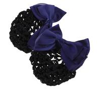 VALICLUD Filets à Cheveux Pour Femmes Nœud En Tissu Bleu, Lot De 2, Taille Standard, Chignon Pour Femmes, Infirmières Et Employées, Accessoires Cheveux Professionnels