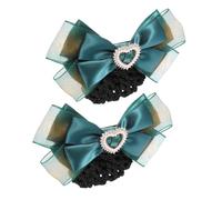 VALICLUD Filets à Chignon Danse Pinces Nœud, Lot De 2, Taille Standard, Couleur Verte, Coiffure Professionnelle Pour Femmes, Couvre-cheveux Élégant Pour Secteur Aérien Et Bancaire