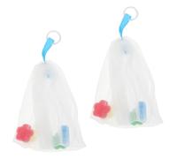 VALICLUD Filets Moussants Nettoyants Visage en Pe Blanc 2 Pièces, Paquet à Savonnette Faciles à Transporter pour Mousse Nettoyante Quotidienne