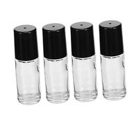 VALICLUD Flacon Roll-on Huile Essentielle Vide 4 Pièces 30 Ml Transparent Noir Étanche Rechargeable Portable Pour Usage Domestique