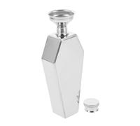VALICLUD Flasque Acier Inoxydable Forme Cercueil avec Entonnoir Flasque Étanche pour Whisky et Poche Portable pour Halloween et Activités Extérieures Finition Miroir Argentée