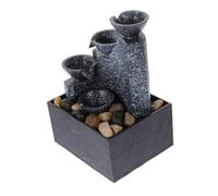 VALICLUD Fontaine de Jardin Portable Résine Artificielle Petite Cascade Décorative pour Bureau et Intérieur Recharge par Batterie AA Ornement Eau Élégant