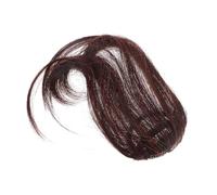 VALICLUD Frange Clip Fibre Résistante Chaleur Extensions Cheveux Synthétiques Mat Naturel Coupe Ajustable Clip In Facile à Poser Couleur Châtain Foncé Réaliste