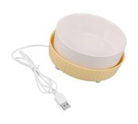 VALICLUD Gamelle Chauffante pour Chats 350 ML Base Jaune USB Bol D’Eau Chauffant Thermique Électrique Hydratation Constante pour Animaux D’Intérieur et Extérieur