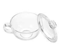 VALICLUD Gobelet en Verre Résistant la Chaleur 600 Ml Couvercle, Tasse à Petit-déjeuner Réutilisable, Bol Polyvalent pour Jus, Lait et Boissons, Usage Maison et Bureau