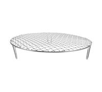 VALICLUD Grille de Barbecue Ronde pour Cuisson Uniforme en Acier Inoxydable Pieds, Petit Gril Polyvalent pour Usage Extérieur et Intérieur