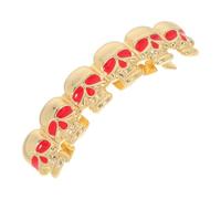 VALICLUD Grills Dentaires Faux Cuivre Style Crâne Punk Hip Hop Homme Capuchon Unique à Six Dents Dorées pour Halloween et Cosplay