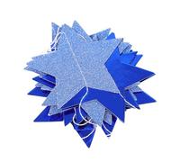 VALICLUD Guirlande Décorative à Suspendre 2M en Papier Miroir Pailleté Bleu Profond Étoiles Scintillantes pour Bannière d'Anniversaire Décoration de Fête Garçon et Filles Mariage et