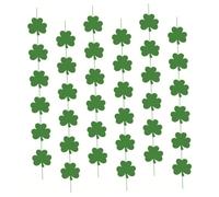 VALICLUD Guirlande Décorative de 36 Pendentifs Trèfle Vert Pailleté en Pvc pour Fête Saint-patrick, Bannière Suspendue Festive pour Décoration Murale ’intérieur