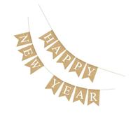 VALICLUD Guirlande Décorative en Lin Naturel 1,5 M Fanions de Queue D’aronde Bleus et Blancs, Drapeaux Suspendus pour Décoration Intérieure et Extérieure de Fête du Nouvel An