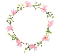 VALICLUD guirlande forestière couronne de bandeau de mariée bandeau avec des fleurs casque cupidon couronne de fleurs pour les filles casque de fée fil de fer rose