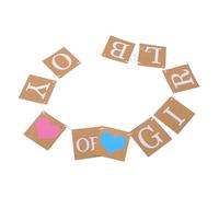 VALICLUD Guirlande Garçon ou Fille en Papier Kraft Marron, Bannière Bébé pour Décoration Gender Reveal Party, Annonce de Grossesse et Shower, Accessoire Déco Chambre Bébé, 1 Pièce