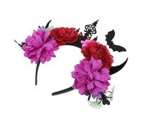VALICLUD Halloween Headband Demon Horns And Bat Design Comfortable Hairband For Women And Halloween Cosplay Costume Party Accessory