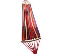 VALICLUD Hamac Suspendu pour Extérieur Hamac de Camping en Toile Arc-en-Ciel Rouge Toile de Parachute Double Bâton Incurvé 190X100 CM 40 CM Corde de Fixation pour Sortie et Loisirs