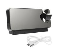 VALICLUD Horloge de Bureau à Projection LED Grand Écran Silencieuse Réveil Électronique USB Noir Fonction Nuit Lumineuse Horloge de Projection de Table pour Étudiants et Chambre