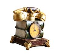 VALICLUD Horloge Décorative Téléphone en Résine Rétro Multifonction, Format Bureau et Maison, Réveil Précis, Ornement Vintage Vert, Déco Élégante pour Salon et Espace de Travail