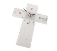 VALICLUD Horloge Murale Moderne de Croix Silencieuse Chrétien Acrylique | Décoration Minimaliste Rétro Vintage, Gain de Place sans Bruit, pour Bureau et Autel de Prière