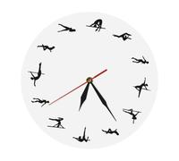 VALICLUD Horloge Murale Suspendue Style Pole Dance Silencieuse Design Blanche sans Pile pour Salon Chambre Bureau
