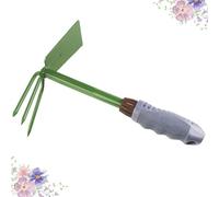 VALICLUD Houe de Jardin Multifonction à Double Usage, Acier Inoxydable Épais, Poignée Antidérapante, Outil à Main 3 Dents pour Jardinage, Désherbage et Entretien Extérieur, pour Pelouse