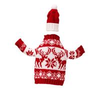 VALICLUD Housse de Bouteille de Tricot Rouge avec Chapeau Décor Réutilisable pour Restaurant et Fête