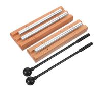 VALICLUD Instruments De Percussion Contemplation Cloches à Main Lot De 2 Sets De Métal Bois Avec Baguette Usage Yoga Pleine Conscience Classe